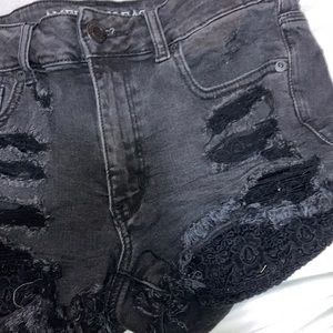black shorts